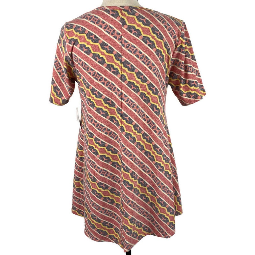 Lularoe Perfect T Tunic Top Red Print Hi Low Womens Sz Small Stripes NWT - Picture 3 of 10